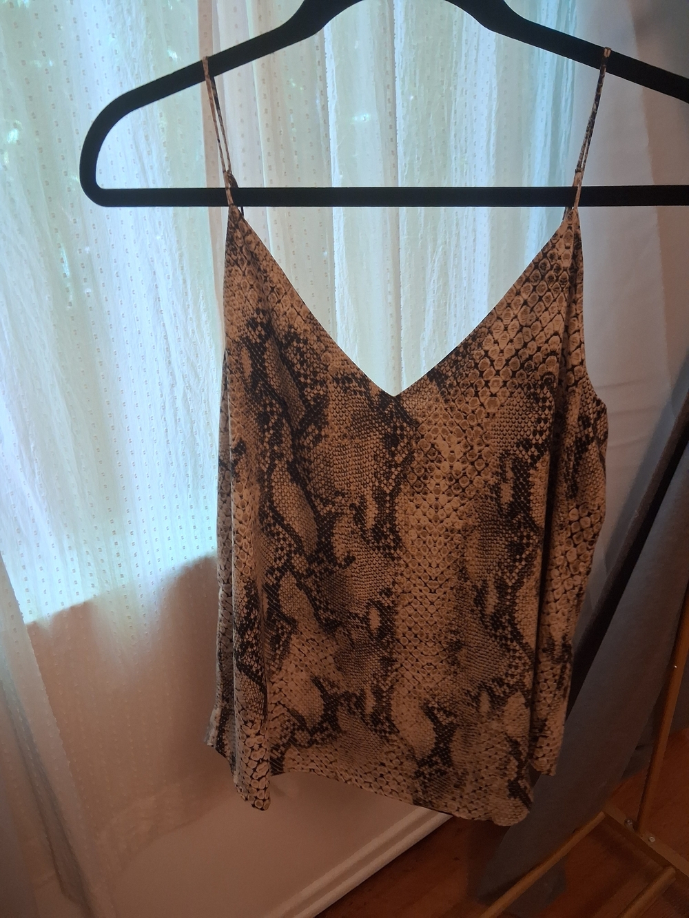 Express Neutral Snake-Print Satin Camisole